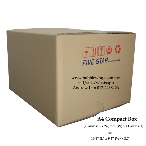 Compact A4 Size Carton Box Single Wall 10pcs