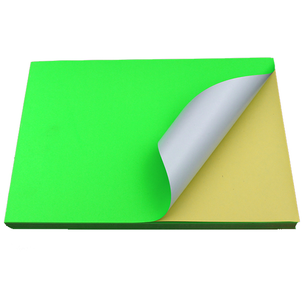 Fluorescent Green Sticker Color Paper Label A4 100's