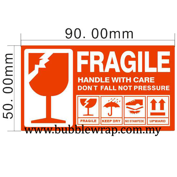 500pcs Fragile Sticker 5cm x 9cm for Courier Bag Boxes