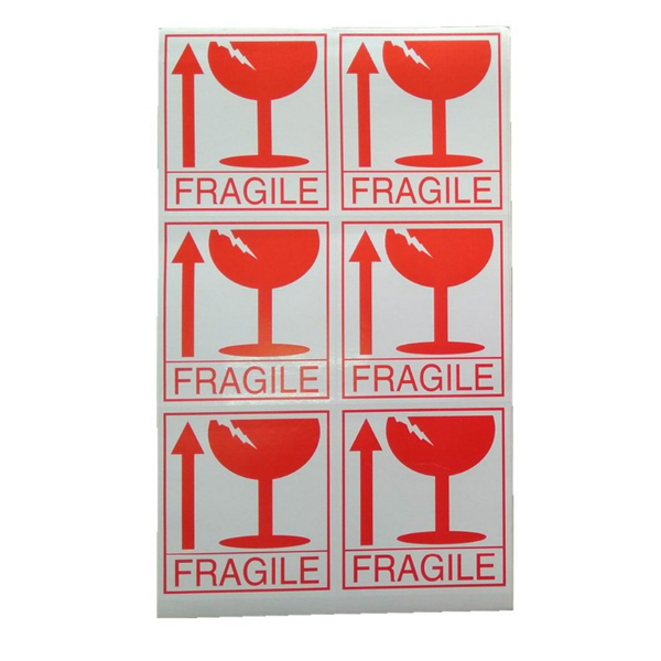 Fragile Sticker 288pcs 8cm x 9cm For Courier Bag Boxes