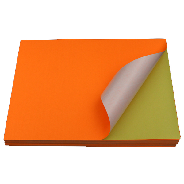 Fluorescent Orange Sticker Color Paper Label A4 100's