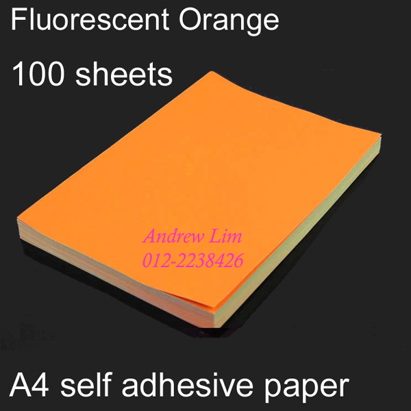 Fluorescent Orange Sticker Color Paper Label A4 100's, Bubble Wrap Malaysia - Bubble Wrap Roll ...